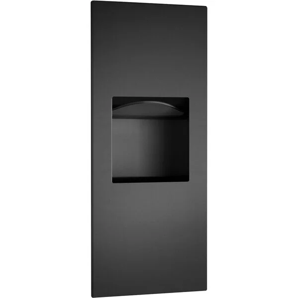 Bobrick B-36903.MBLK TrimLineSeries C-Fold / Multifold Black Stainless Steel Recessed Paper Towel Dispenser / Waste Receptacle Bobrick B-36903.MBLK TrimLineSeries C-Fold / Multifold Black Stainless Steel Recessed Paper Towel Dispenser / Waste Receptacle