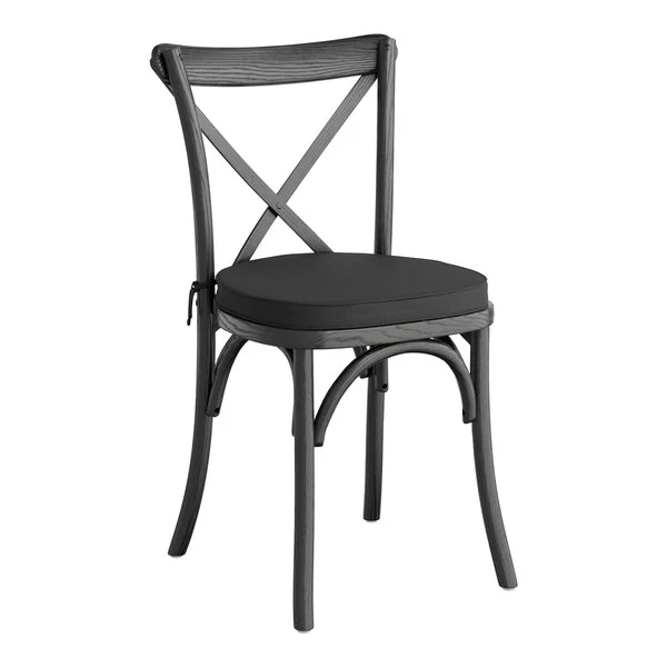 Lancaster Table & Seating Vineyard Smokey Black Wood Cross Back Chair with 2 Lancaster Table & Seating Vineyard Smokey Black Wood Cross Back Chair with 2