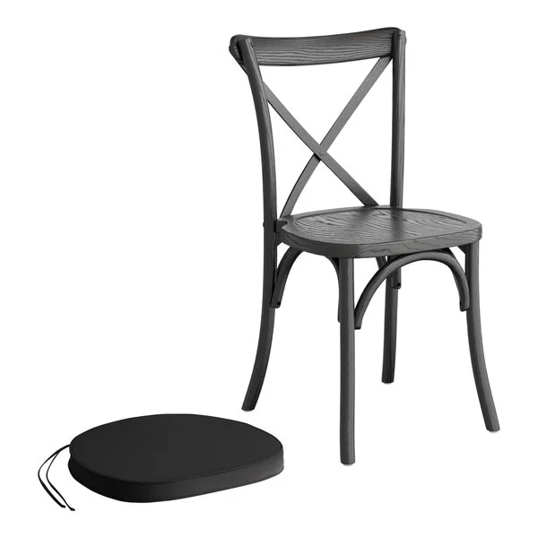 Lancaster Table & Seating Vineyard Smokey Black Wood Cross Back Chair with 2 Lancaster Table & Seating Vineyard Smokey Black Wood Cross Back Chair with 2