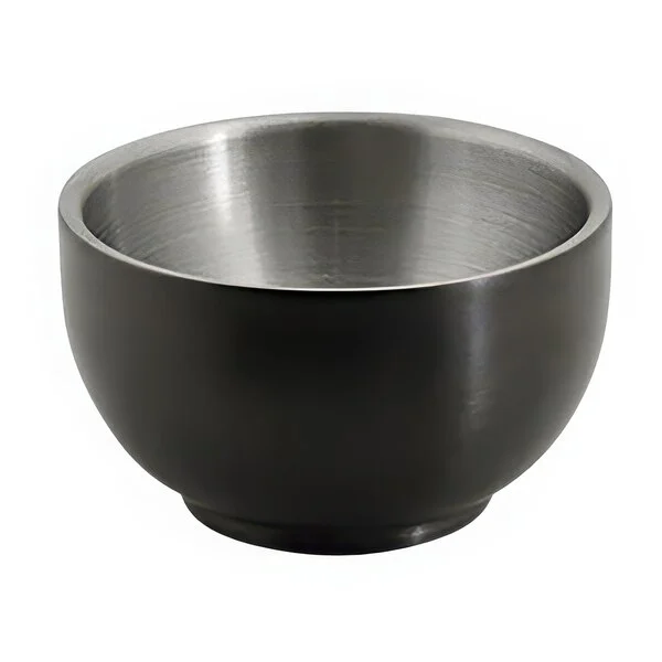 Front of the House Harmony 2.5 oz. Matte Black Brushed Stainless Steel Round Double Wall Ramekin - 12/Case Front of the House Harmony 2.5 oz. Matte Black Brushed Stainless Steel Round Double Wall Ramekin - 12/Case