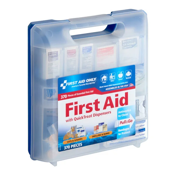 First Aid Only 91407 370-Piece 50-Person First-Aid Kit with QuickTreat BZK Dispenser Case - 6/Case First Aid Only 91407 370-Piece 50-Person First-Aid Kit with QuickTreat BZK Dispenser Case - 6/Case