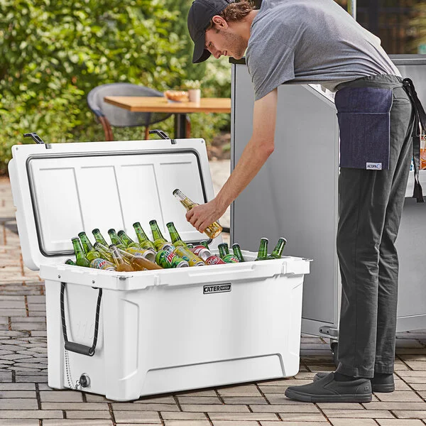 CaterGator CG100WH White 110 Qt. Rotomolded Outdoor Cooler / Ice Chest CaterGator CG100WH White 110 Qt. Rotomolded Outdoor Cooler / Ice Chest