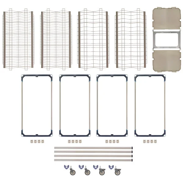 Metro PR48VX4-XDR MetroMax i Mobile Four Tier Tray / Steam Pan Drying Rack with Drip Tray - 24 Metro PR48VX4-XDR MetroMax i Mobile Four Tier Tray / Steam Pan Drying Rack with Drip Tray - 24