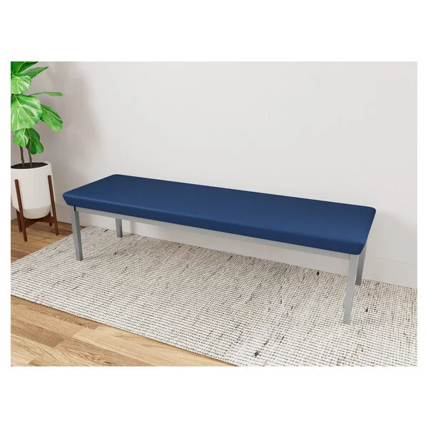 Lesro Lenox Steel Patriot Plus Imperial Blue Vinyl 3-Seat Bench Lesro Lenox Steel Patriot Plus Imperial Blue Vinyl 3-Seat Bench