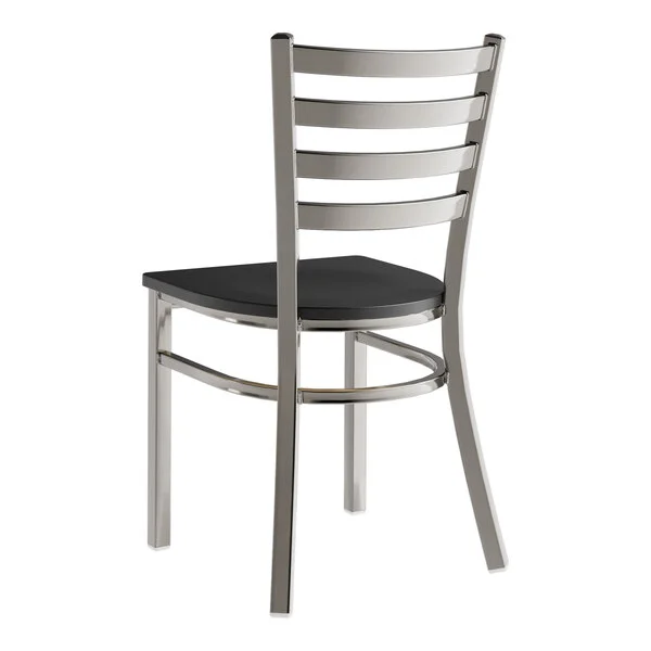 Lancaster Table & Seating Clear Coat Finish Ladder Back Chair with Black Wood Seat - Detached Seat Lancaster Table & Seating Clear Coat Finish Ladder Back Chair with Black Wood Seat - Detached Seat