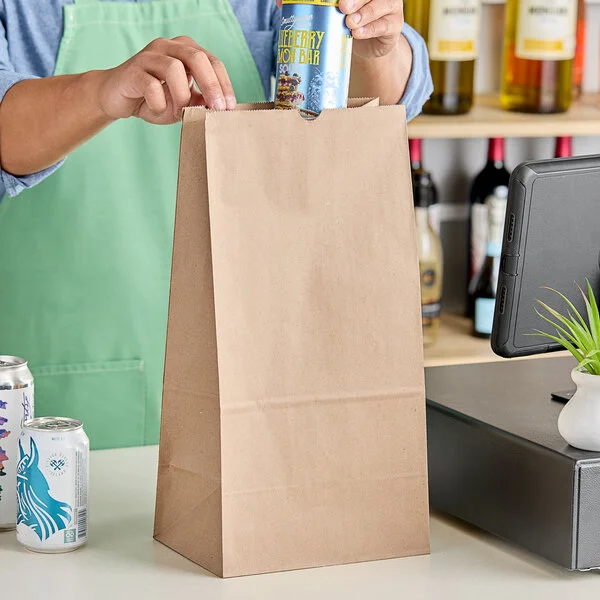 Choice Heavy Duty 25 lb. Shorty Extra Heavy-Duty Natural Kraft Bag - 400/Case