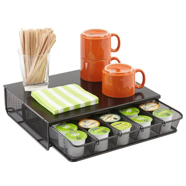 Safco 3274BL Black 1 Drawer Coffee Pod Organizer - 12 1/2 Safco 3274BL Black 1 Drawer Coffee Pod Organizer - 12 1/2
