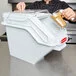 Rubbermaid® FG9G5700WHT ProSave 6.3 Gallon / 100 Cup White Shelf Ingredient Storage Bin with Sliding Lid & Scoop Rubbermaid® FG9G5700WHT ProSave 6.3 Gallon / 100 Cup White Shelf Ingredient Storage Bin with Sliding Lid & Scoop