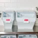 Rubbermaid® FG9G5700WHT ProSave 6.3 Gallon / 100 Cup White Shelf Ingredient Storage Bin with Sliding Lid & Scoop Rubbermaid® FG9G5700WHT ProSave 6.3 Gallon / 100 Cup White Shelf Ingredient Storage Bin with Sliding Lid & Scoop