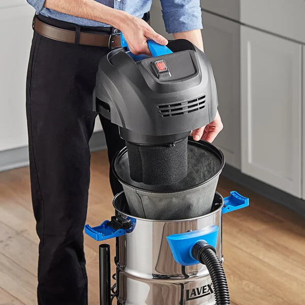 Lavex 10 Gallon Stainless Steel Commercial Wet / Dry Vacuum with Toolkit - 100-120V, 1200W Lavex 10 Gallon Stainless Steel Commercial Wet / Dry Vacuum with Toolkit - 100-120V, 1200W