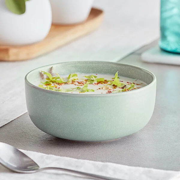 Acopa Pangea 16 oz. Harbor Blue Matte Porcelain Bowl - Sample Acopa Pangea 16 oz. Harbor Blue Matte Porcelain Bowl - Sample