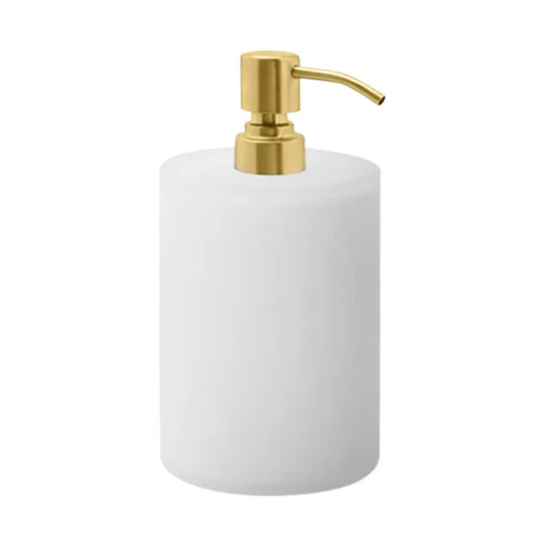 room360 Nassau 28 oz. Ice Soap Dispenser with Matte Brass Pump Top - 6/Case