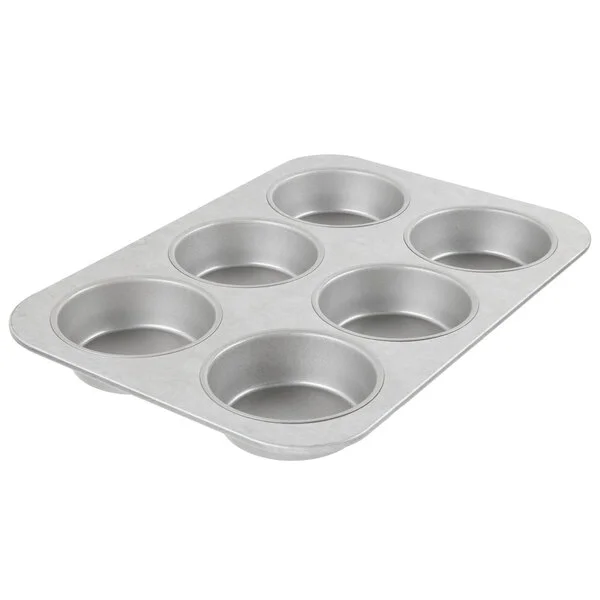 Chicago Metallic 44305 6 Cup 10.5 oz. Glazed Aluminized Steel Mini Cake / Jumbo Muffin Pan - 11 1/8 Chicago Metallic 44305 6 Cup 10.5 oz. Glazed Aluminized Steel Mini Cake / Jumbo Muffin Pan - 11 1/8