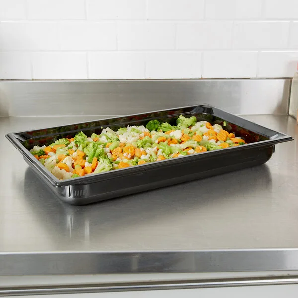 Vollrath 9002420 Super Pan® Full Size Black High Heat Plastic Food Pan - 2 1/2