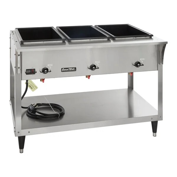 Vollrath 38213 ServeWell® SL Electric Three Pan Hot Food Table 120V - Sealed Well