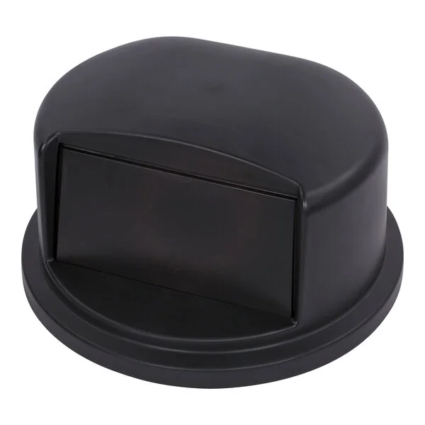 Wabash Valley DT100N Wabash Round Black Dome Top Fiberglass Lid with Swing Door for 22 and 32 Gallon Trash Can