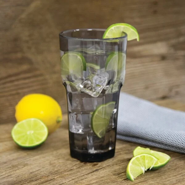 Carlisle 581818 Louis 18 oz. Smoke SAN Plastic Tumbler - 24/Case