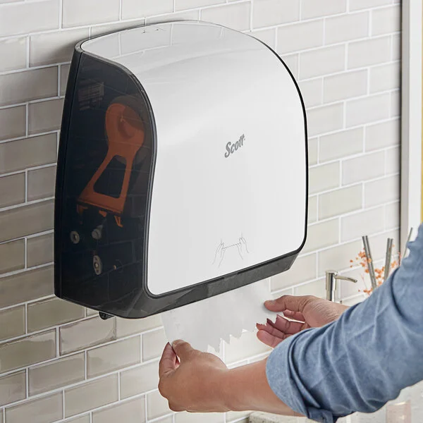 Scott® Slimroll 47091 White / Black Wall Mount Manual Paper Towel Dispenser