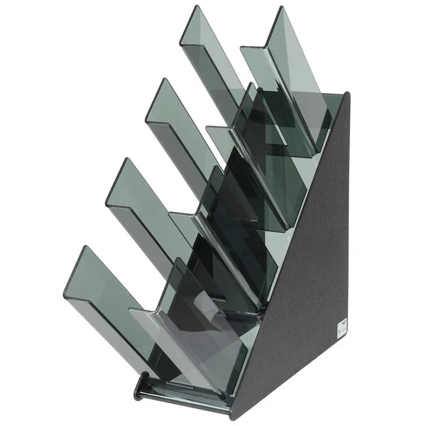 Vollrath CTCL-4B Black 4-Section Countertop Slanted Cup and Lid Organizer Vollrath CTCL-4B Black 4-Section Countertop Slanted Cup and Lid Organizer