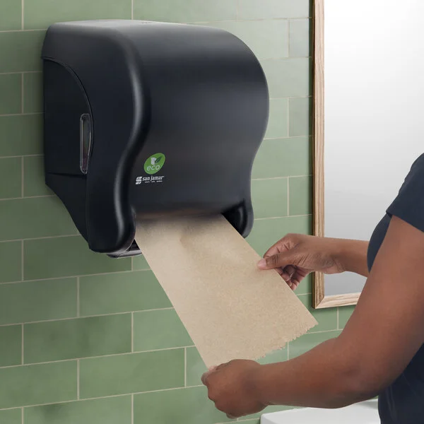 San Jamar Tear-N-Dry Essence EcoLogic T8000REBK Black Roll Towel Dispenser San Jamar Tear-N-Dry Essence EcoLogic T8000REBK Black Roll Towel Dispenser