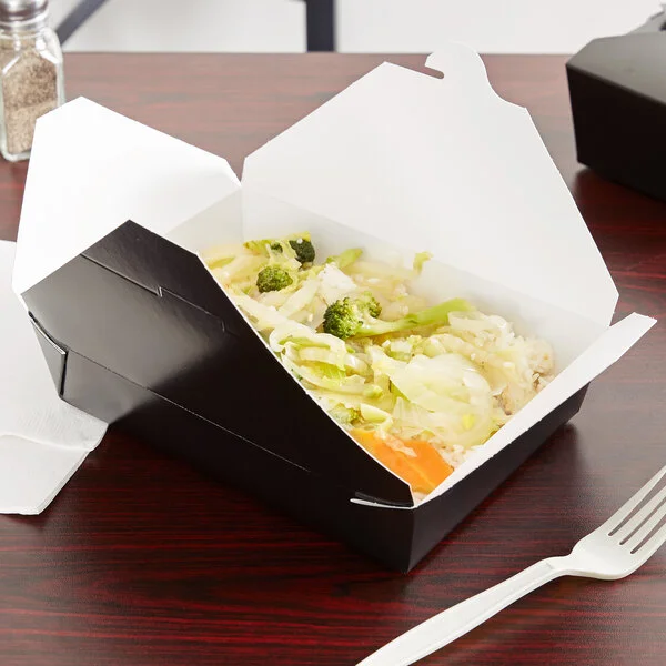Fold-Pak 02BPBLACKM Bio-Pak Black Microwavable Paper #2 Take-Out Containers 7 3/4 Fold-Pak 02BPBLACKM Bio-Pak Black Microwavable Paper #2 Take-Out Containers 7 3/4