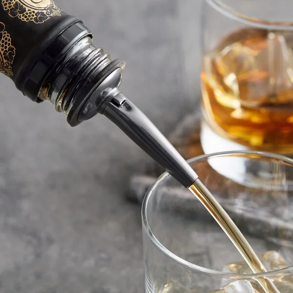 American Metalcraft Black Stainless Steel Tapered Liquor Pourer - TPRB - 12/Pack American Metalcraft Black Stainless Steel Tapered Liquor Pourer - TPRB - 12/Pack