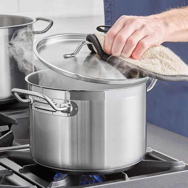 Vigor SS1 Series 6.5 Qt. Stainless Steel Stock Pot with Aluminum-Clad Bottom and Cover Vigor SS1 Series 6.5 Qt. Stainless Steel Stock Pot with Aluminum-Clad Bottom and Cover