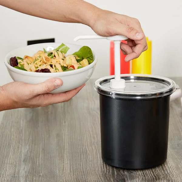Cambro 1.7 Qt. Black Insulated ColdFest Condiment Dispenser Kit with Standard Pump and Cover Cambro 1.7 Qt. Black Insulated ColdFest Condiment Dispenser Kit with Standard Pump and Cover