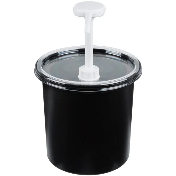 Cambro 1.7 Qt. Black Insulated ColdFest Condiment Dispenser Kit with Standard Pump and Cover Cambro 1.7 Qt. Black Insulated ColdFest Condiment Dispenser Kit with Standard Pump and Cover