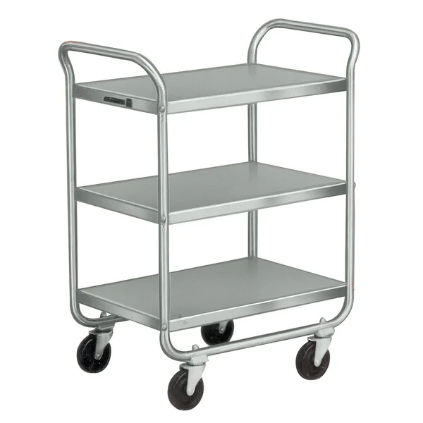 Lakeside 211 Stainless Steel Three Shelf Tubular Utility Cart - 27