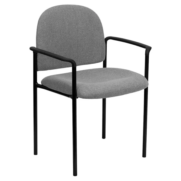 Flash Furniture BT-516-1-GY-GG Gray Fabric Stackable Side Chair with Arms Flash Furniture BT-516-1-GY-GG Gray Fabric Stackable Side Chair with Arms