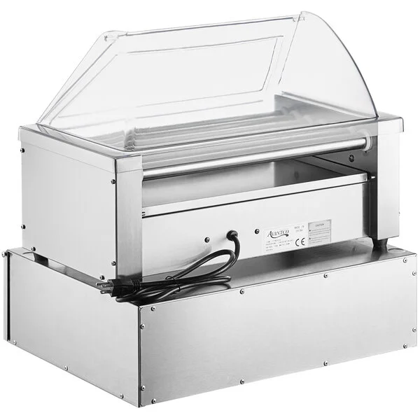 Avantco RG1818K2 18 Hot Dog Roller Grill with 7 Rollers, Sneeze Guard, and 64 Bun Cabinet - 120V, 590W Avantco RG1818K2 18 Hot Dog Roller Grill with 7 Rollers, Sneeze Guard, and 64 Bun Cabinet - 120V, 590W