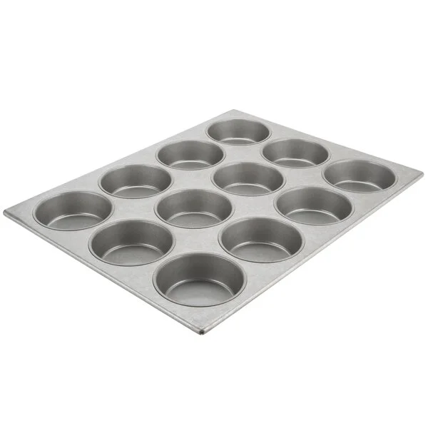 Chicago Metallic 44215 12 Cup 10.5 oz. Glazed Aluminized Steel Mini Cake / Jumbo Muffin Pan - 15 1/2 Chicago Metallic 44215 12 Cup 10.5 oz. Glazed Aluminized Steel Mini Cake / Jumbo Muffin Pan - 15 1/2