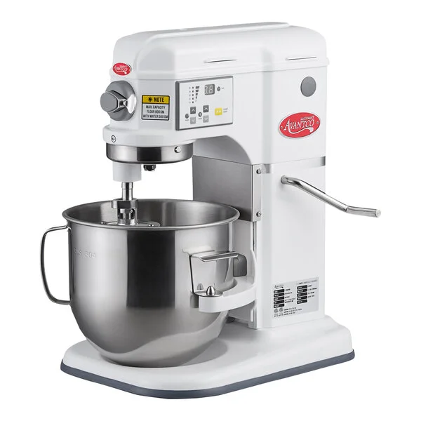 Avantco MIX8WH White 8 Qt. Bowl Lift Countertop Mixer with Standard Accessories - 120V, 4/5 hp Avantco MIX8WH White 8 Qt. Bowl Lift Countertop Mixer with Standard Accessories - 120V, 4/5 hp