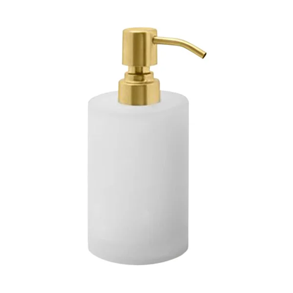room360 Nassau 10 oz. Ice Soap Dispenser with Matte Brass Pump Top - 6/Case