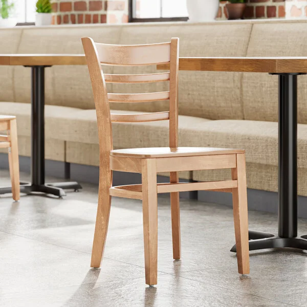 Lancaster Table & Seating Natural Finish Wood Ladder Back Chair with Natural Wood Seat - Detached Seat Lancaster Table & Seating Natural Finish Wood Ladder Back Chair with Natural Wood Seat - Detached Seat