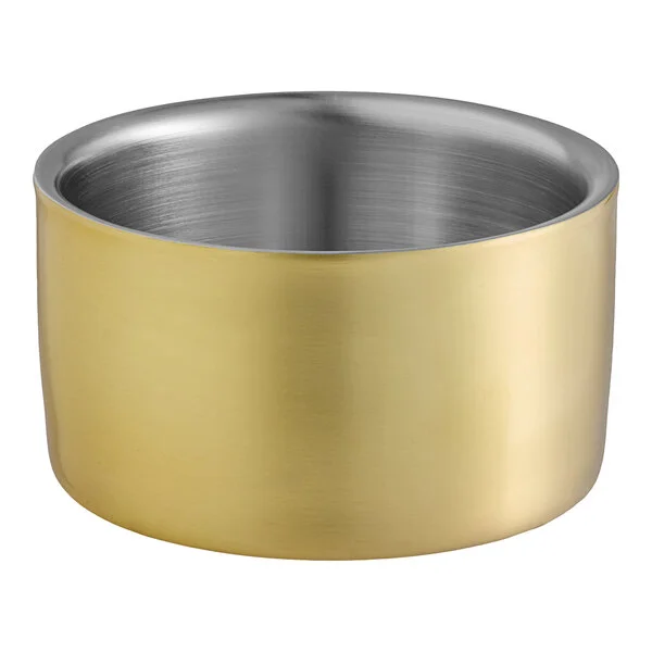 American Metalcraft GW4 17 oz. Gold Double Wall Insulated Stainless Steel Bowl / Wine Coaster American Metalcraft GW4 17 oz. Gold Double Wall Insulated Stainless Steel Bowl / Wine Coaster