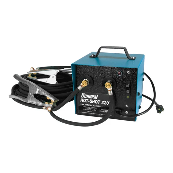 General Pipe Cleaners 113110-HS-320 Hot-Shot 320 Pipe Thawer with (2) 20' #2 Cables with Pipe Clamps - 115V