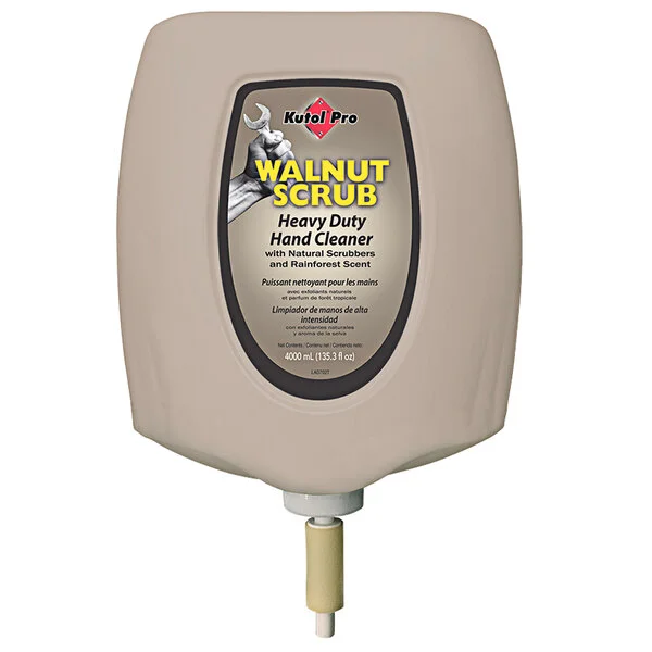 Kutol Pro 4768 Walnut Scrub Rainforest Scented Heavy-Duty Hand Cleaner with Natural Scrubbers 4000 mL / 4 L Cartridge for Kutol DuraView Dispensers - 2/Case