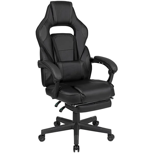 Flash Furniture CH-00288-BK-BK-GG High-Back Fully Reclining Black LeatherSoft Swivel Office Chair / Video Game Chair with Slide-Out Footrest Flash Furniture CH-00288-BK-BK-GG High-Back Fully Reclining Black LeatherSoft Swivel Office Chair / Video Game Chair with Slide-Out Footrest