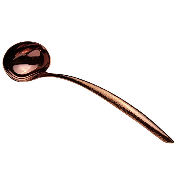 Bon Chef 9456HFRG 6 oz. Rose Gold Hammered Stainless Steel Serving Ladle with Hollow Cool Handle Bon Chef 9456HFRG 6 oz. Rose Gold Hammered Stainless Steel Serving Ladle with Hollow Cool Handle