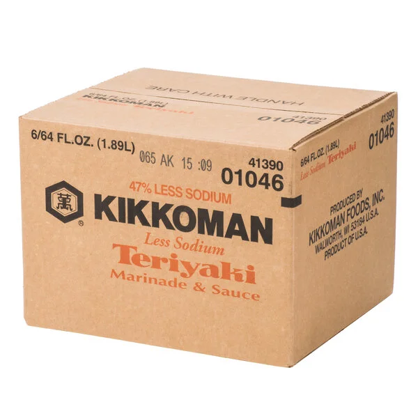 Kikkoman Less Sodium Teriyaki Marinade and Sauce .5 Gallon Container - 6/Case Kikkoman Less Sodium Teriyaki Marinade and Sauce .5 Gallon Container - 6/Case