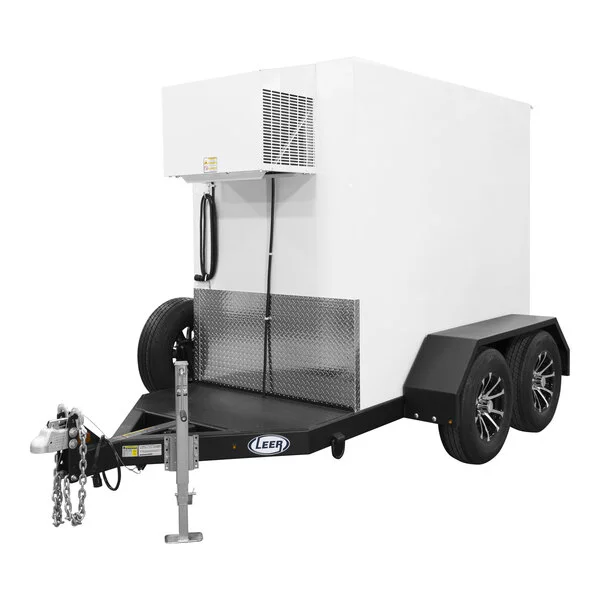 Leer 5X10ADT 5' x 10' Auto Defrost Cooler / Freezer / Ice Transport with 2 Swing Doors and Integrated Trailer