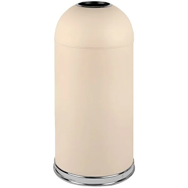 Witt Industries 415DTAL 15 Gallon Almond Steel Round Indoor Decorative Trash Can with Open Dome Lid Witt Industries 415DTAL 15 Gallon Almond Steel Round Indoor Decorative Trash Can with Open Dome Lid