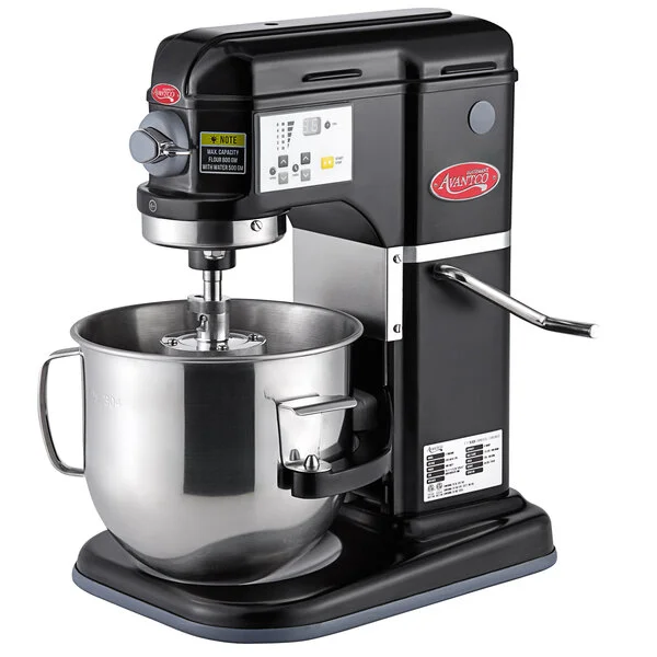 Avantco MIX8BK Black 8 Qt. Bowl Lift Countertop Mixer with Standard Accessories - 120V, 4/5 hp Avantco MIX8BK Black 8 Qt. Bowl Lift Countertop Mixer with Standard Accessories - 120V, 4/5 hp