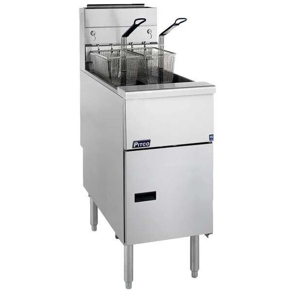 Pitco® VF-35S-NAT Natural Gas Solstice 35 lb. Stainless Steel Floor Fryer - 70,000 BTU Pitco® VF-35S-NAT Natural Gas Solstice 35 lb. Stainless Steel Floor Fryer - 70,000 BTU
