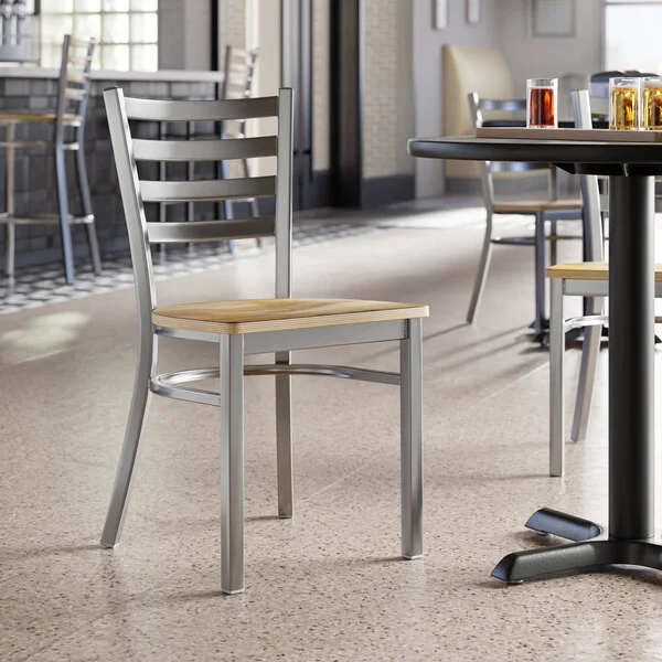 Lancaster Table & Seating Clear Coat Finish Ladder Back Chair with Driftwood Seat - Detached Seat Lancaster Table & Seating Clear Coat Finish Ladder Back Chair with Driftwood Seat - Detached Seat