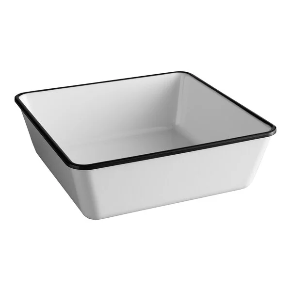 American Metalcraft MRCW9 Endurance 98 oz. Square Black Rimmed Melamine Serving Bowl American Metalcraft MRCW9 Endurance 98 oz. Square Black Rimmed Melamine Serving Bowl