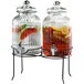 Stylesetter Canyon Double 1.3 Gallon Glass Beverage Dispenser with Black Metal Stand by Jay Companies Stylesetter Canyon Double 1.3 Gallon Glass Beverage Dispenser with Black Metal Stand by Jay Companies