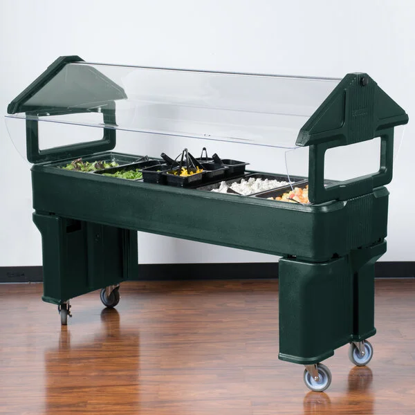 Carlisle 660608 Forest Green 6' Six Star Open Base Portable Food / Salad Bar Carlisle 660608 Forest Green 6' Six Star Open Base Portable Food / Salad Bar